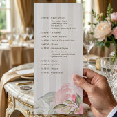 Islamitisch Nikah Program | Grijze Streep Pioen Bl Programmakaart