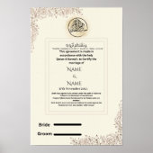 islamitisch nikkah-certificaat poster (Voorkant)