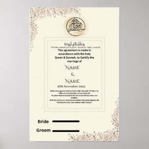 islamitisch nikkah-certificaat poster