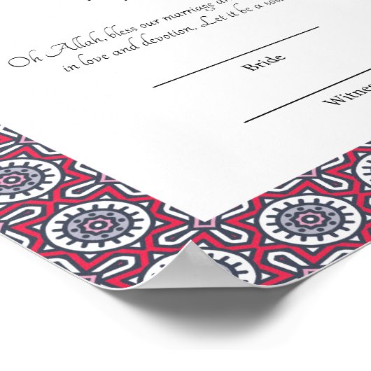 islamitisch nikkah certificaat poster (Hoek)