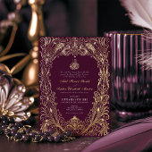 Islamitisch Paarse pruim bruiloft Ottomaans Turks Folie Uitnodiging