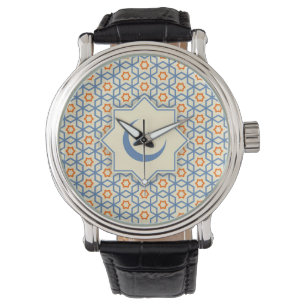 islamitisch religieus geometrisch decoratiepatroon horloge