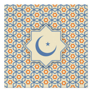 islamitisch religieus geometrisch decoratiepatroon perfect poster