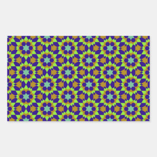 islamitisch religieus geometrisch decoratiepatroon rechthoekige sticker