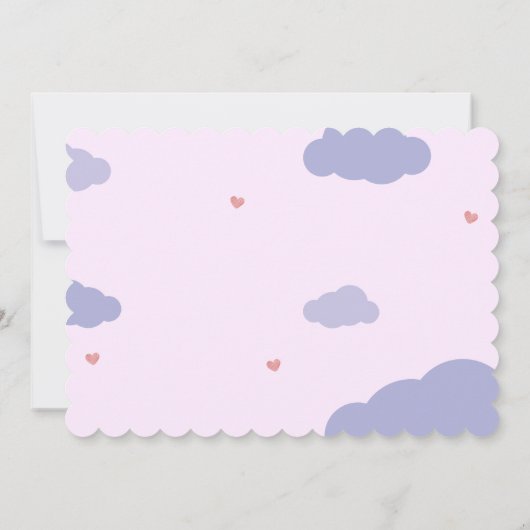 Islamitisch Schattig Roze Meisje Aqeeqah Uitnodigi Kaart (Achterkant)