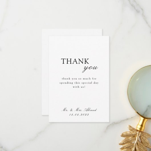 islamitisch schrift bruiloft bedankkaart (Voorkant / Achterkant in situ)