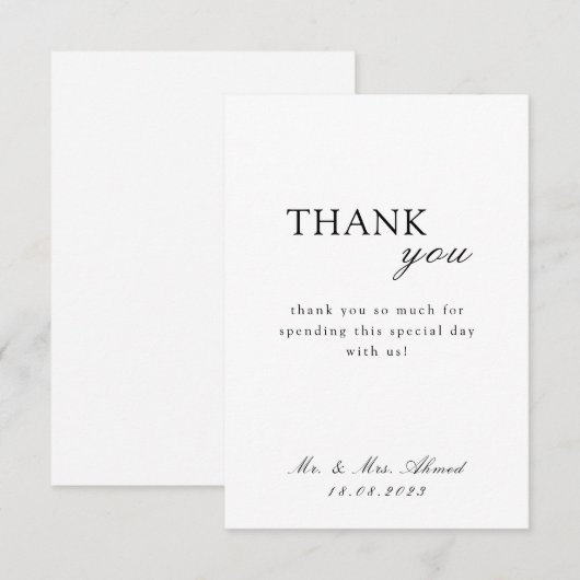 islamitisch schrift bruiloft bedankkaart (Voorkant / Achterkant)