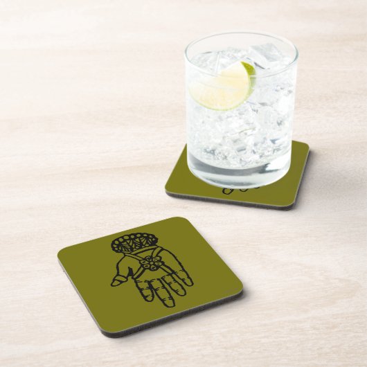 Islamitisch symbool: Hamsa Drankjes Onderzetter (Rechterzijde)