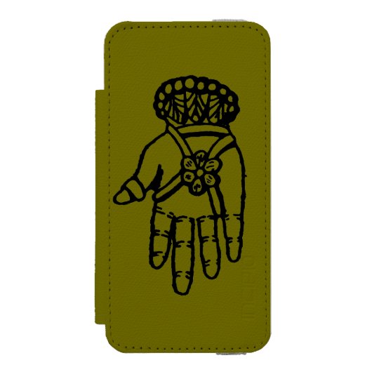 Islamitisch symbool: Hamsa Incipio iPhone Portemonnee Hoesje (Voorkant Agenda)