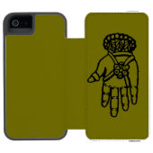 Islamitisch symbool: Hamsa Incipio iPhone Portemonnee Hoesje (Agenda Open)