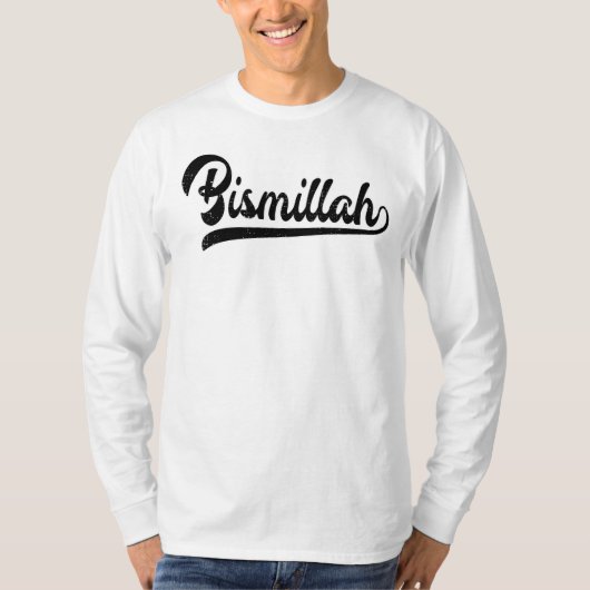Islamitisch teken Bismillah lange mouw T-shirt (Voorkant)