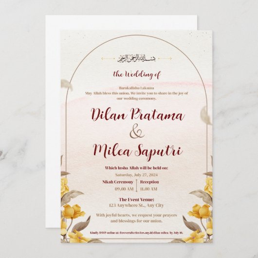 Islamitisch-thema bruiloft uitnodiging Kaart (Voorkant / Achterkant)