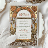 Islamitisch Verbrand Sinaasappel Bruiloft Arabisch Folie Uitnodiging