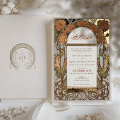 Islamitisch Verbrand Sinaasappel Bruiloft Arabisch Folie Uitnodiging