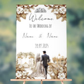 Islamitisch wit en goud Trouwbord Acryl Bord (Neutraal)