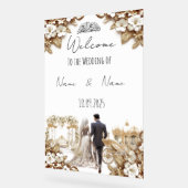 Islamitisch wit en goud Trouwbord Acryl Bord (Hoek)