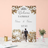 Islamitisch wit en goud Trouwbord Acryl Bord (Huwelijk)