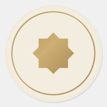 Islamitische achtpuntige ster roomgouden sticker