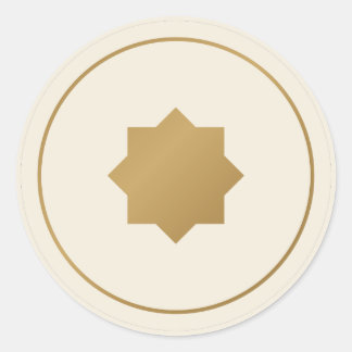 Islamitische achtpuntige ster roomgouden sticker