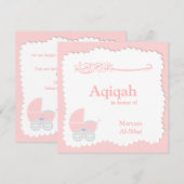 Islamitische Aqiqa baby uitnodiging bismillah mosl (Voorkant / Achterkant)