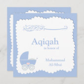 Islamitische Aqiqa baby uitnodiging bismillah mosl (Voorkant / Achterkant)