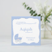Islamitische Aqiqa baby uitnodiging bismillah mosl (Staand voorkant)