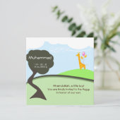 Islamitische Aqiqah baby uitnodiging bismillah gir (Staand voorkant)
