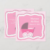 Islamitische Aqiqah baby uitnodiging bismillah mos (Voorkant / Achterkant)