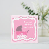 Islamitische Aqiqah baby uitnodiging bismillah mos (Staand voorkant)