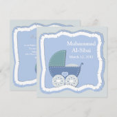 Islamitische Aqiqah baby uitnodiging bismillah mos (Voorkant / Achterkant)