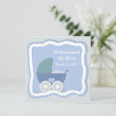 Islamitische Aqiqah baby uitnodiging bismillah mos (Staand voorkant)