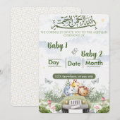Islamitische Aqiqah Uitnodiging voor viering (Voorkant / Achterkant)