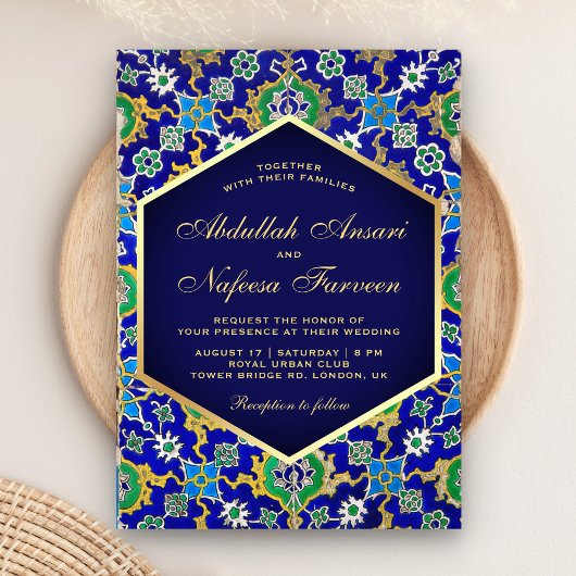 Islamitische Arabesque Goud Geometrisch Mozaïek Br Kaart