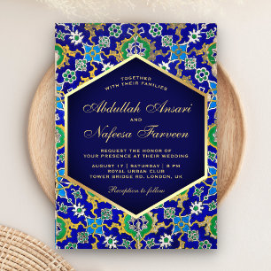 Islamitische Arabesque Gouden Geometrische Mozaïek Kaart