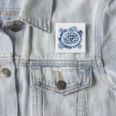 Islamitische Arabisch Bismillah Calligrafie bloemd Vierkante Button 5,1 Cm (In situ)