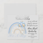Islamitische Baby Aankondiging voor Baby Boy (Voorkant / Achterkant)