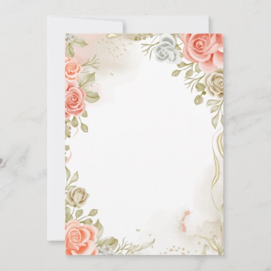 Islamitische baby Aqiqah met bloemetjesthema Kaart (Achterkant)