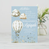 Islamitische baby boy Aqiqah uitnodiging (Staand voorkant)