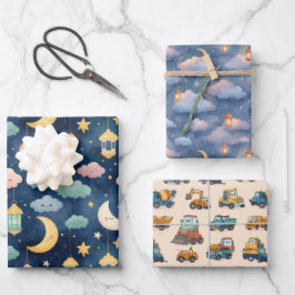 Islamitische baby cadeauverpakking set 3 leuke ont inpakpapier vel