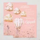 Islamitische Baby Meisje Aqiqah Uitnodiging (Voorkant / Achterkant)