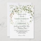 Islamitische Bismillah Bloemen Groen Goud Huwelijk Kaart (Voorkant)