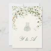 Islamitische Bismillah Bloemen Groen Goud Huwelijk Kaart (Achterkant)