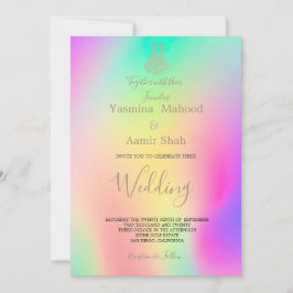 Islamitische Bismillah Colorful Chic Modern Weddin Kaart