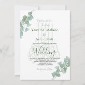Islamitische Bismillah Eucalyptus Chic Modern Wedd Kaart (Voorkant)