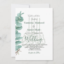 Islamitische Bismillah Eucalyptus Elegant Wedding Kaart