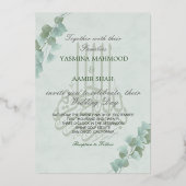 Islamitische Bismillah Eucalyptus Stylish Wedding Folie Uitnodiging (Achterkant)