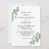 Islamitische Bismillah Eucalyptus Stylish Wedding Kaart (Voorkant)