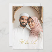 Islamitische Bismillah foto Elegant bruiloft Kaart (Achterkant)