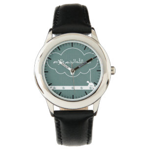 Islamitische Bismillah kalligrafieswolk Moslimmosl Horloge