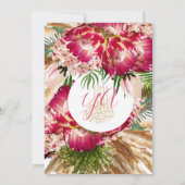 Islamitische Bismillah Pampas Protea Floral Weddin Kaart (Achterkant)